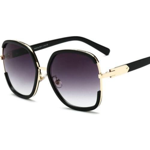 Vintage Square Sunglasses Women Oversize Black Red Eyewear Female Gradient Mirror Lens Sun Glasses Men UV400 Driving goggles FML