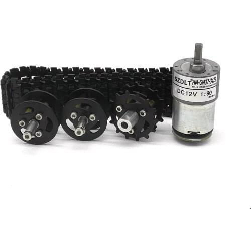 Smart Tank DIY kit including plastic track, Metal bearing wheel + Metal driving wheel, and 12V with hall sensor motor