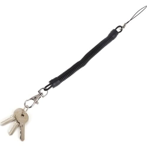 Spring Elastic Retractable Tactical Rope Hiking Camping Phone Antilost Key Chain