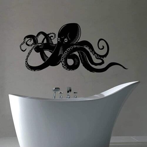 Octopus Wall Sticker Tentacle Kraken Vinyl Decal Aquatic Ocean Life Nautical Wall Decals for Home Room Bathroom Decoration B069