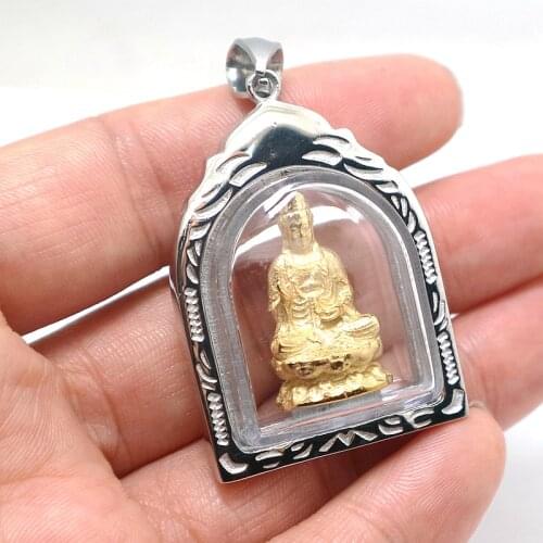 316L Stainless Steel Guanyin Protect Pendant