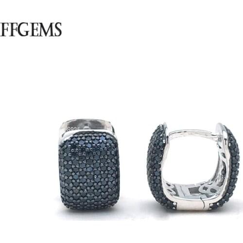 FFGems New 925 Silver Earring Sterling Zircon Fine Jewelry For Women Lady Engagement Wedding Party Gift Box