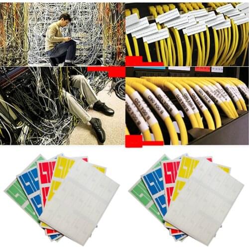 10 Sheets Self-adhesive Waterproof Tear Resistant Cable Labels Sticker Cord Identification Tags for Printer Duplicator A4 Size