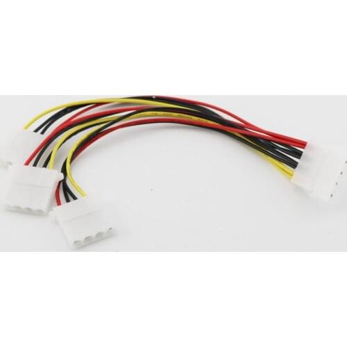 10pcs 4 Pin Molex Male to 3 Port Molex IDE Female Power Supply 4 Pin IDE Splitter Adapter Extension Cable 20cm