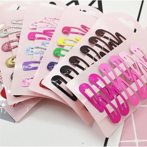 10Pcs/Set Cute Sweet Hairpin Candy Color Barrette Girls Baby Kids BB Snap Hair Clip Hair Accessories Styling Tools Gift Headwear