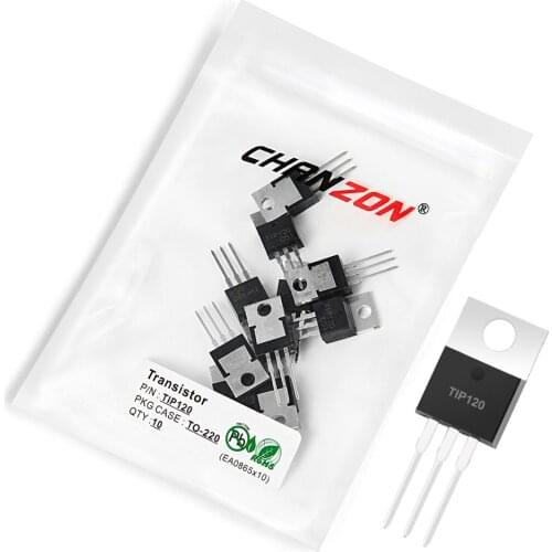 10pcs TIP120 TO-220 NPN Darlington Power Transistor Bipolar Junction BJT Powerful Triode Tube Tip Fets DIY Integrated Circuits