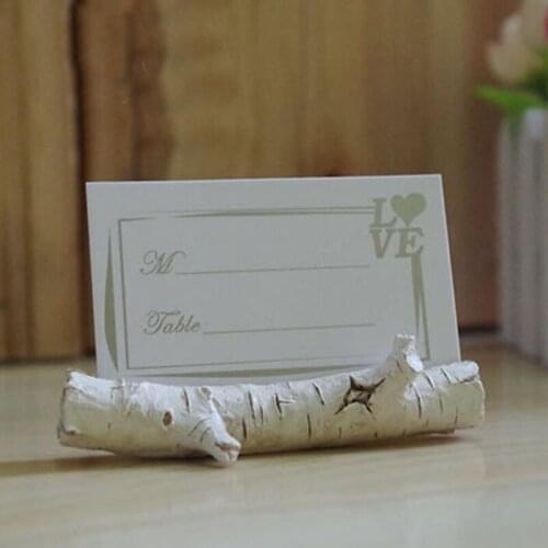 100pcs Rustic Themed Birch Place Card Holders Wedding Favors&Bridal Shower Favors Tree Branches Table Decoration ZA6266