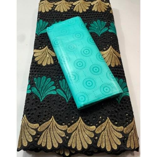 2.5+2.5 Yards /set Swiss Voile Lace In Switzerland And Bazin Riche Fabrics 2021 New Guinea Senegal African Wedding Bazin VKM118