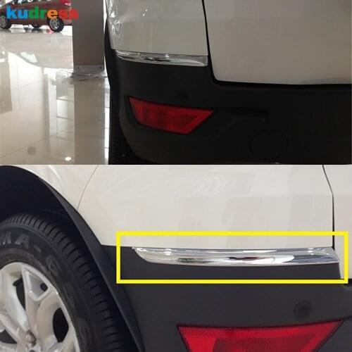 For Ford EcoSport 2013 2014 2015 2016 ABS Chromed Rear Bumper bottom Corner Decorative Light Strip Moldings Auto Accessories
