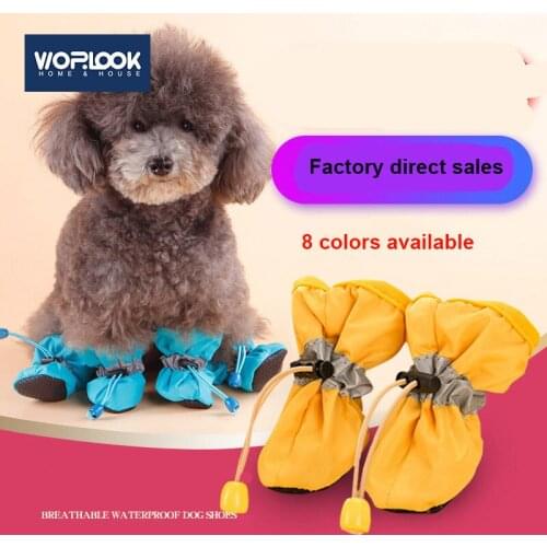 4 Pcs Pet Anti-slip Cover Rain Snow Boots Footwear Little Cats Teddy Puppy Feet Socks Waterproof Toddler Dog Soft-soled Shoes