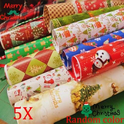 5pcs Wrapping Paper Gift Wrap Artware Packing Package Paper Christmas Paper SDF-SHIP