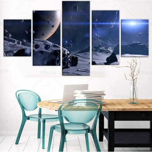 5 piece canvas painting Mass Effect war chariot HD posters and prints canvas painting for living room home decoration wall art