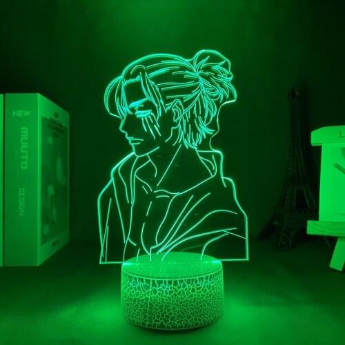 3D Lamp Anime Figure attack on titan Manga Eren Yeager Night Lights Kawaii Room Decor Motion Sensor Light Free Shipping