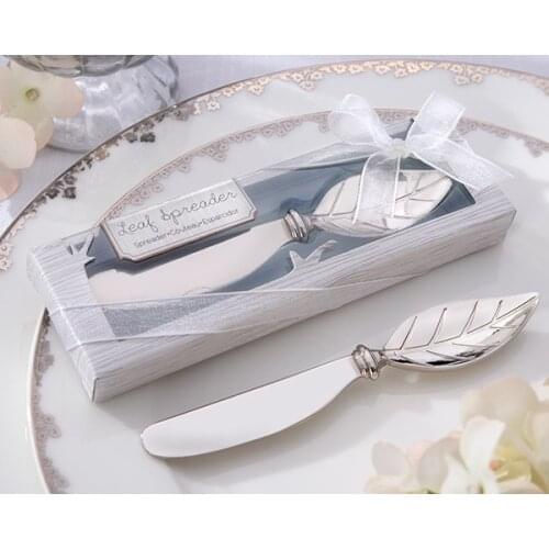 Free shipping Wholesale New Butter knife arrival Chrome Leaf Spreader 100PCS/LOT wedding favors and gifts