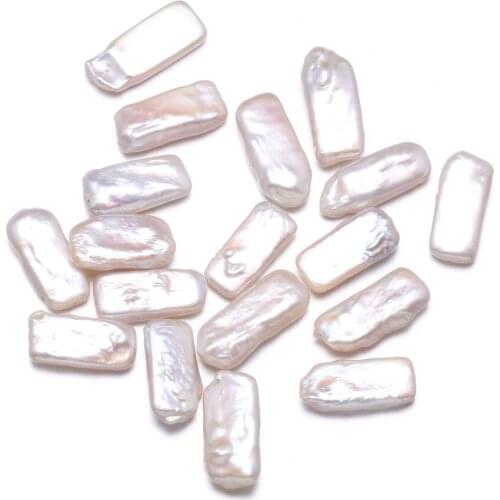 Natural Freshwater Pearl Punch loose Beads Rectangle Pendant For DIY Jewelry Making Bracelet Necklace Accessories