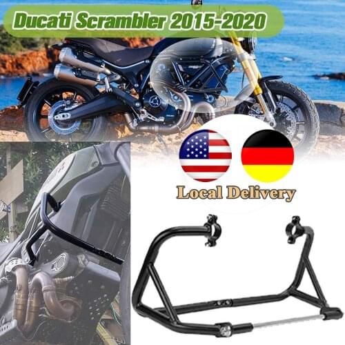 Black Highway Bumper Enigine Guard Crash Bar Frame Protector for Ducati Scrambler 800 2015-2019 Sixty2 Full Throttle Icon 2020
