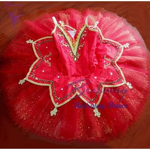 Child Red classical ballet tutu dress Women Esmeralda Ballet Tutus skirt girls Professional pancake tutu
