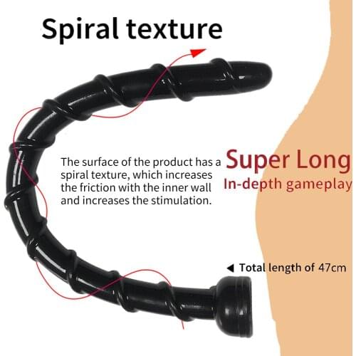 47cm Long Anal Plug Flexible Threaded Dildo Butt Plug Prostate Massage Vaginal Stimulator SM Anus Expander Women Man Sex Product