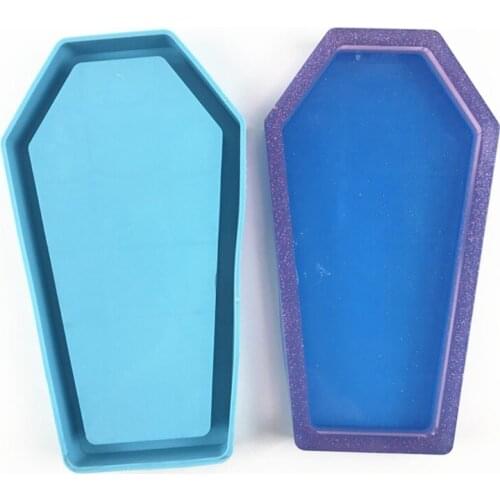 Halloween Coffin Storage Box Epoxy Resin Mold Tray Serving Plate Silicone Mould