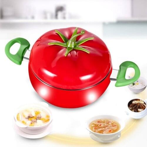 Soup Pot Milk Pan Creative And Lovely Tomato Shaped Pot Auxiliary Food Non Stick Frying Pan Cookware Kitchen Supplies
