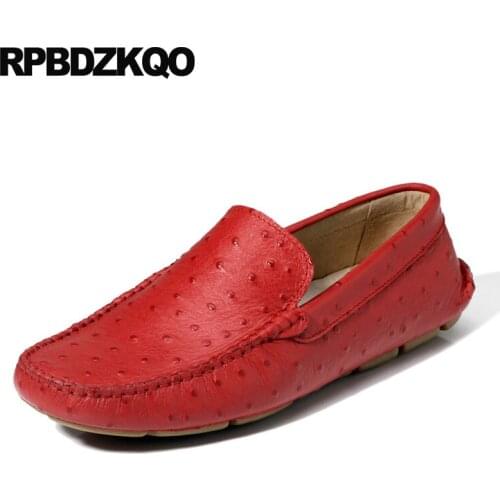 Summer Flats Real Leather Lightweight British Style Brand Red Shoes Runway Moccasins Luxury Men Designer Loafers High Quality