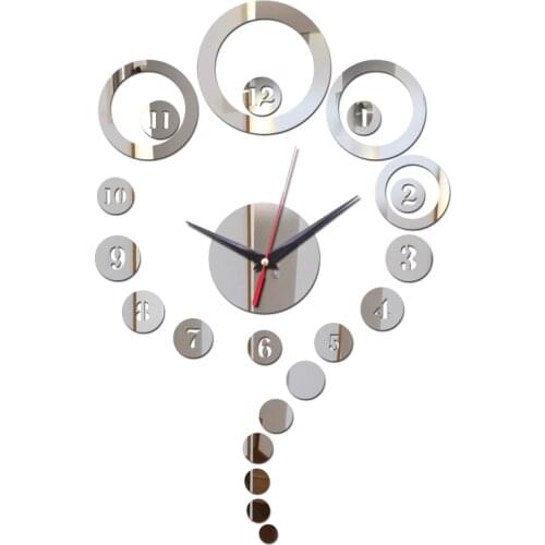 Direct selling fashion Acrylic diy wall clock stickers quartz watch modern design Living Room luxury mirror 3d crystal clocks