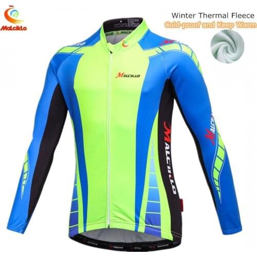 Malciklo Mens Cycling Jersey Bike Jersey Bicycle Cycling Clothing Long Sleeve Winter Cycling Jacket Windproof Keep Warm Coat