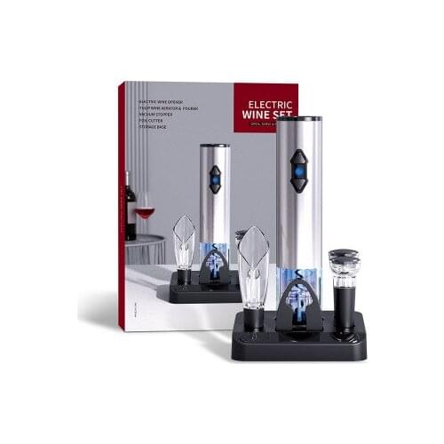Electric Wine Opener Set Battery Powered Bottle Opener With Storage Base Red Wine Corkscrew Gift Box Kitchen Accessories Opener