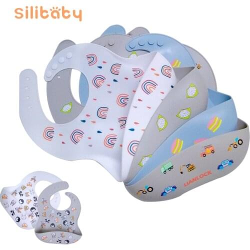 Baby Animal Pattern Bib Cute Cartoon Printing Waterproof Bib Baby Adjustable Apron Baby Saliva Towel Newborn Feeding Supplies