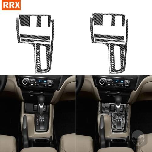 For Honda Civic 9 Coupe Sedan 2013-2015 Carbon Fiber Stickers AUX/Usb Interface Trim Gear Shift Panel Car Styling Accessories