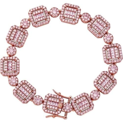 New Fashion HIP HOP Jewelry 12mm Personality Miami Cuban Chain Bracelet High Quality Iced Out Cuban Chain Gift for Men Women