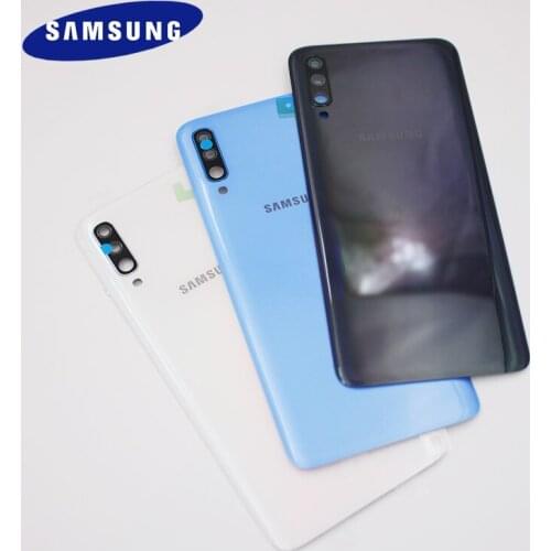 Original Samsung Galaxy A70 2019 Battery Back Cover Door Housing Replacement Repair Parts With Adhesive Camera Glass Lens & Logo