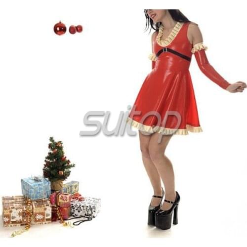 Suitop sexy latex dresses latex garment for women