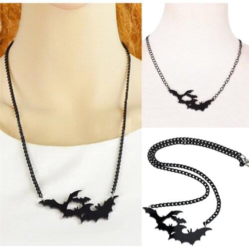 2021 New Costume Jewelry Gothic Style Black Chain Lovely Animal Bat Necklaces & Pendants Fashion Accessories