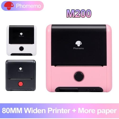 Phomemo M200 Label Thermal Printer 203Dpi Portable Compatible with iOS Android 3inch Wide Apply to Images Barcode Transparent