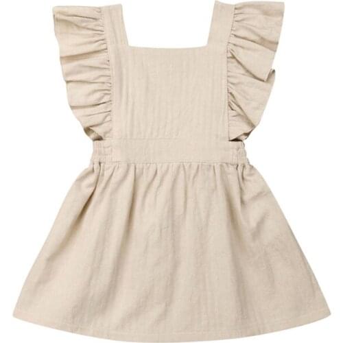 Emmababy Princess Toddler Kid Baby Girl Dress Summer Sleeveless Solid Square Collar Costume Clothing Sunsuit Holiday Costume