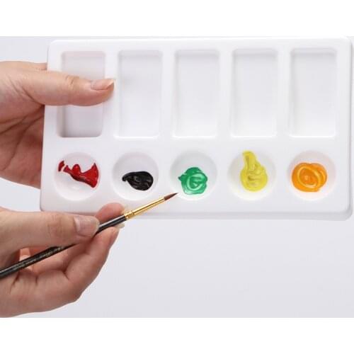 Rectangular Plastic Palette Color Mix Paint Palette Tray Watercolor Gouache Acrylic Painting Art Supplies