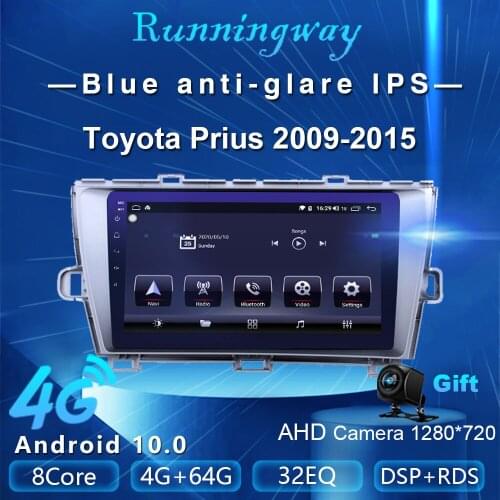 Runningway Android 10.0 5G Car DVD For Toyota Prius XW30 2009 - 2015 4G+64G Car Radio Multimedia Video Player Navigation GPS