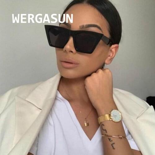 WERGASUN Fashion Square Sunglasses Women Designer Luxury Man/Women Cat Eye Sun Glasses Classic Vintage UV400 Outdoor Oculos