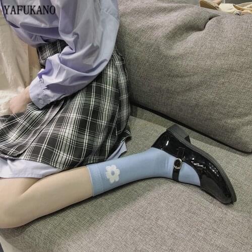 Classic Black Small Leather Shoes Women Thick-Soled British Style Mori Girl Mary Jane Single Shoes Student Mid Heel Casual Pumps