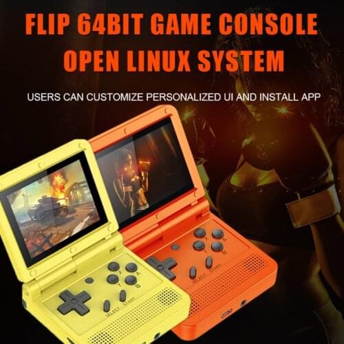 V90 3-inch IPS screen Flip Handheld console dual Linux System game console 2000 Games For PS1 NES SFC For kid