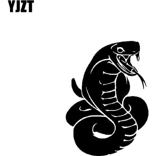 YJZT 10.2CM*14.2CM Twin Cobra Snake Unusually Artistic Vinyl Decal Interesting Car Sticker Black/Silver C19-1022