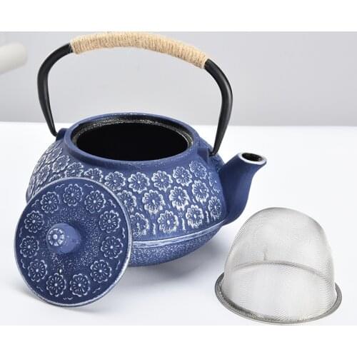 Cherry Blossom iron pot Japanese Cast Iron Pot Boiling Water Tea Boiling Water Iron Teapot Household Tea Set with Filter Screen