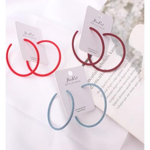 2021 New Fashion Ladies Large Round Hoop Flocking Winter And autumn Cold Weather Earrings Colorful Punk Style Charm Earrings Par