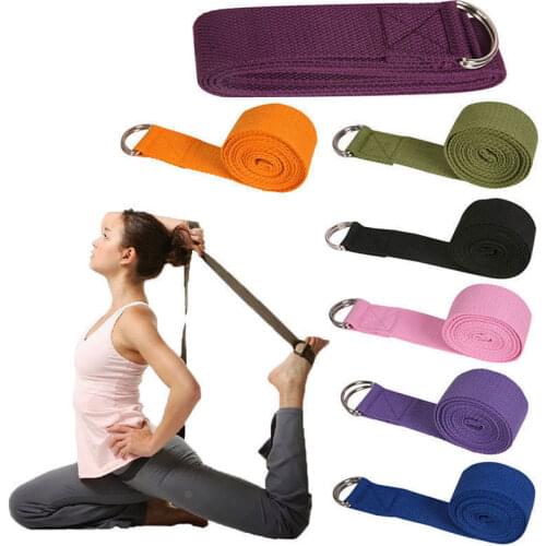 Women Yoga Stretch Strap Multi-Colors D-Ring Belt Fitness Exercise Gym Rope Figure Waist Leg Resistance Fitness Bands Yoga Belt
