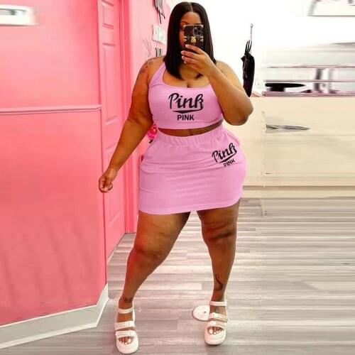 Two Piece Sets Women Outfits Plus Size Short Sleeves Letter Printing Tops Sexy Casual Summer Clothing Wholesale Dropshipping