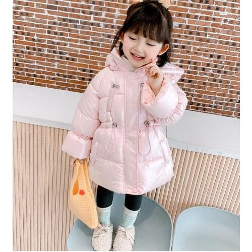 1-6Y Winter Clothes Girls Thick Padded Coat Children Long Padded Jacket Baby Coat Kids Down Jacket