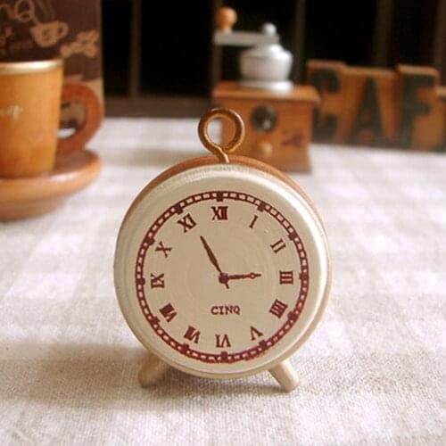 1PCS Mini Vintage Clock Stamp DIY Wooden Rubber Stamps For Scrapbooking Stationery Scrapbooking Standard Stamp