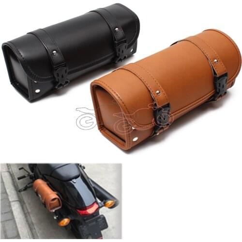 1pcs Motorcycle Retro PU Leather Front Forks Tool Bag Luggage SaddleBag Universal for motorcycle Custom Harley Honda Yamaha