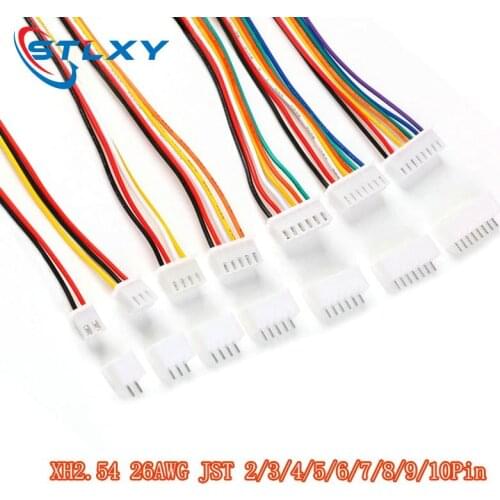 10Sets JST XH2.54 XH 2.54mm Wire Cable Connector 2/3/4/5/6/7/8/9/10 Pin Pitch Male Female Plug Socket 300MM Wire 26AWG